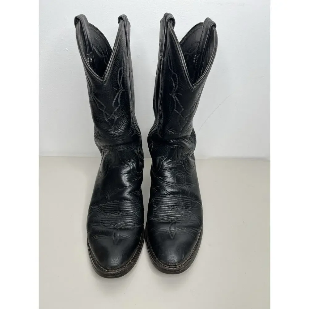 Dan Post Cowboy Boots Black Leather Men’s Size 9 D Style 6621